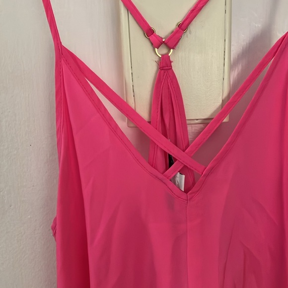 Amanda Uprichard Pink Silk Spaghetti Strap Tank Top - Picture 4 of 6